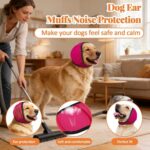Dog Ear Cover Noise Protection Adjustable Grooming Hood Comfortable Pet Accessory - Pink M - Image 7