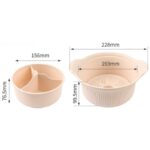 Food-Grade Silicone Divided Steamer Pot, Double-Handled Stew Pot with Lid, 1250ml, for Home Diet Cooking—Beige - Image 9
