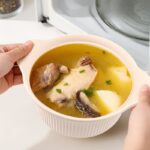 Food-Grade Silicone Divided Steamer Pot, Double-Handled Stew Pot with Lid, 1250ml, for Home Diet Cooking—Green - Image 8
