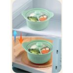 600 mL Food-Grade Silicone Steamer Pot, Single-Serving Cookware for Microwave & Air Fryer—Green - Image 4