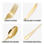 24-Piece Stainless Steel Tableware Set, Mirror-Polished Steak Knife, Fork, and Spoon Cutlery—Pink - Image 4