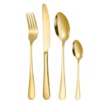 24-Piece Stainless Steel Tableware Set, Mirror-Polished Steak Knife, Fork, and Spoon Cutlery—Red - Image 2