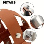 Adjustable Double-Layer PU Leather Bike Cup Holder, Universal Water Bottle Rack for Bicycles, E-bikes—Black - Image 3