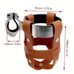 Adjustable Double-Layer PU Leather Bike Cup Holder, Universal Water Bottle Rack for Bicycles, E-bikes—Brown - Image 7