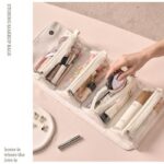 4-in-1 Travel Makeup Bag, Waterproof Foldable Large Capacity Cosmetic Organizer, Hanging Wash Bag—White - Image 5