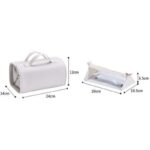 4-in-1 Travel Makeup Bag, Waterproof Foldable Large Capacity Cosmetic Organizer, Hanging Wash Bag—White - Image 7