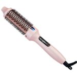 Negative Ion Fluffy Styling Brush, 2-in-1 Straight & Curly Constant Temperature Hot Brush, Anti-Scald Hair Curler for Bangs