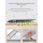 2‑Pack One‑Level Foldable Laptop Stand Invisible Portable Notebook Cooling Feet with Nano Adhesive for Desk Use-Silver - Image 3