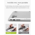 2‑Pack Two‑Level Adjustable Foldable Laptop Stand Invisible Portable Notebook Cooling Feet Nano Sticker for Office Travel-Silver - Image 5