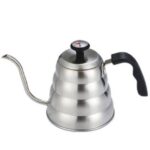 Gooseneck Kettle with Thermometer - 1.2L Pour Over Coffee & Tea Kettle,Stainless Steel Gooseneck Kettle Pot, Precision Pour Drip Spout, Suitable for All-Stoves-Silver