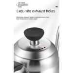Gooseneck Kettle with Thermometer - 1.2L Pour Over Coffee & Tea Kettle,Stainless Steel Gooseneck Kettle Pot, Precision Pour Drip Spout, Suitable for All-Stoves-Silver - Image 4