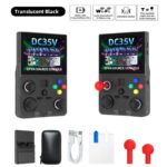 DC35V Retro Handheld Game Console, 3.5‑Inch IPS Screen Open Source Linux System，black