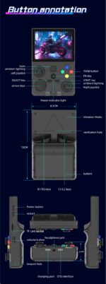 DC35V Retro Handheld Game Console, 3.5‑Inch IPS Screen Open Source Linux System，black - Image 14