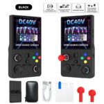DC40V Retro Handheld Game Console, 4 Inch IPS Display, 64GB 20000+ Preloaded Retro Games，black