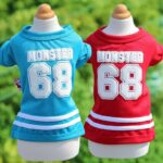Pet T Shirt Cotton Little Monster Blue XXS - Image 2