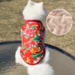 Winter Dog Vest Polyester Fleece Lined Cartoon Print Northeastern dahua [thickened with velvet] Lbust size47cm back length 35cm [recommended 4.5-5.5kg ]