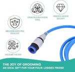 Soft Silicone Pet Bathing Massage Brush for Dogs and Cats – Hands-Free Shower Brush with Adjustable Hand Strap, Water Outlet Holes, and Faucet Adapters for Indoor and Outdoor Pet Grooming (Blue) - Image 3