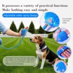 Soft Silicone Pet Bathing Massage Brush for Dogs and Cats – Hands-Free Shower Brush with Adjustable Hand Strap, Water Outlet Holes, and Faucet Adapters for Indoor and Outdoor Pet Grooming (Blue) - Image 5