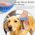 Soft Silicone Pet Bathing Massage Brush for Dogs and Cats – Hands-Free Shower Brush with Adjustable Hand Strap, Water Outlet Holes, and Faucet Adapters for Indoor and Outdoor Pet Grooming (Blue) - Image 6