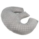 Gray Ergonomic M-Shaped Breast Support Pillow for Spa & Postpartum Care – Soft Plush Cover, Removable & Washable (320g) - Image 2