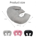 Gray Ergonomic M-Shaped Breast Support Pillow for Spa & Postpartum Care – Soft Plush Cover, Removable & Washable (320g) - Image 3