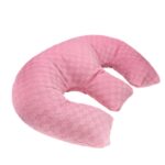 Pink Ergonomic M-Shaped Breast Support Pillow for Spa & Postpartum Care – Soft Plush Cover, Removable & Washable (320g)