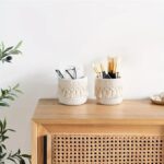 Beige Boho Cotton Rope Tassel Storage Baskets – Set of 2 Round Woven Organizers for Makeup Brushes & Desktop Essentials (12cm Diameter) - Image 4