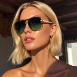 Grey Retro Aviator Sunglasses with UV Protection – Oversized PC + Metal Frame, Includes Black Case - Image 7