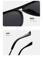 Pink Retro Aviator Sunglasses with UV Protection – Oversized PC + Metal Frame, Includes Black Case - Image 3