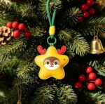 2-Piece Christmas star and reindeer Shaped PU Leather Keychains – Cute Holiday Bag Ornaments and Car Decorations - Image 6