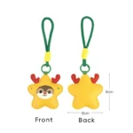 4-piece set Christmas theme Shaped PU Leather Keychains – Cute Holiday Bag Ornaments and Car Decorations - Image 8
