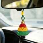 4-piece set Christmas theme Shaped PU Leather Keychains – Cute Holiday Bag Ornaments and Car Decorations - Image 9