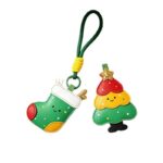 4-piece set Christmas theme Shaped PU Leather Keychains – Cute Holiday Bag Ornaments and Car Decorations - Image 10