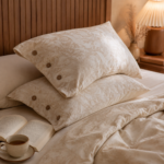 Linen Pillowcase Set (Style 1) - Button Closure Pillow Covers 48x74cm for Home Bedding - Image 2