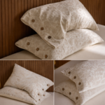 Linen Pillowcase Set (Style 1) - Button Closure Pillow Covers 48x74cm for Home Bedding - Image 3
