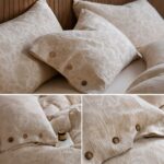 Linen Pillowcase Set (Style 2) -  Button Closure Pillow Covers 48x74cm for Home Bedding - Image 2