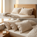Linen Pillowcase Set (Style 2) -  Button Closure Pillow Covers 48x74cm for Home Bedding - Image 3