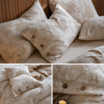 Linen Pillowcase Set (Style 3) - Button Closure Pillow Covers 48x74cm for Home Bedding - Image 2