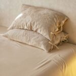 Linen Cotton Pillowcase Pair with Tie Closure Floral Pillow Covers 48x74cm (Style 2)