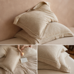 Floral Linen Style Pillowcase Set - 2 Piece Pillow Covers 48 x 74 cm - Wide Border Design (Style 2) - Image 2