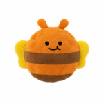 2-Piece Yellow Bee Squeaky Ball Dog Toy Set with TPR Thorn Ball Inside - Soft Plush Pet Chew Toys for Dogs & Cats