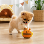 2-Piece Yellow Bee Squeaky Ball Dog Toy Set with TPR Thorn Ball Inside - Soft Plush Pet Chew Toys for Dogs & Cats - Image 2