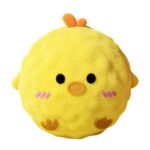 2-Piece Yellow Chick Squeaky Ball Dog Toy Set with TPR Thorn Ball Inside - Soft Plush Pet Chew Toys for Dogs & Cats