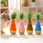 Interactive Feather Wobble Cat Toy - 4 Different Colour Tumbler Teaser Toys for Cats - Image 4