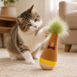 Interactive Feather Wobble Cat Toy - 4 Different Colour Tumbler Teaser Toys for Cats - Image 5