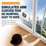 Lightweight Interior & Exterior Window Cleaner with 160CM Extendable Aluminium Pole & 5 Cleaning Pad - 2-in-1 360° Rotating Microfibre Scrubber and Squeegee for Most Household High Rise Windows - Image 6