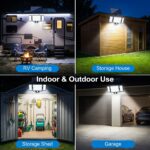 210 LED Outdoor Wall Light Integrated Solar Panel and 3 Sensor Modes, 3 Head Adjustable LED Security Light, IP65 All Weather Waterproof Remote Control Garden Lamp - Image 7
