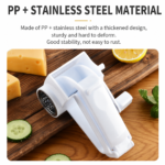 Rotary Cheese Grater with Stainless Steel Blade and Safe Top Pressing Cover - Manual Hand Crank Shredder, Stable and Effortless for Cheese Vegetables & Kitchen Mutifunctional Use (Boxed) - Image 3
