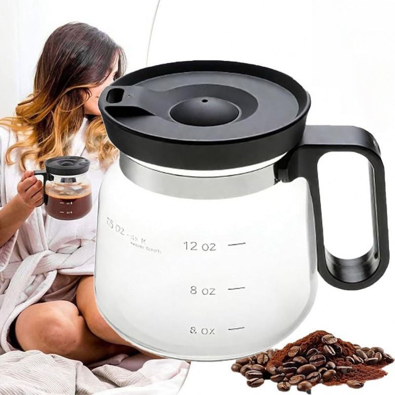 V888-ELOSUNG55130-1-00 16Oz Mini Brewing Glass Coffee Mug Set with Leakproof Travel Lid, Ergonomic Handle and 2 Reusable Metal Straws for Camping Office and Home, Coffee Lovers' Top Choice - Image 1