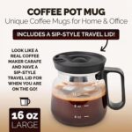 16Oz Mini Brewing Glass Coffee Mug Set with Leakproof Travel Lid, Ergonomic Handle and 2 Reusable Metal Straws for Camping Office and Home, Coffee Lovers' Top Choice - Image 3